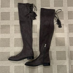 Marc Fisher flat gray suede over the knee boots size 8M
